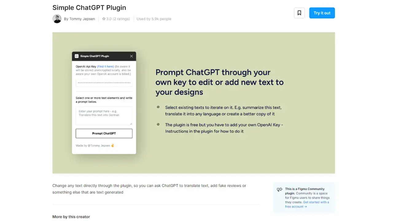 Simple ChatGPT plugin